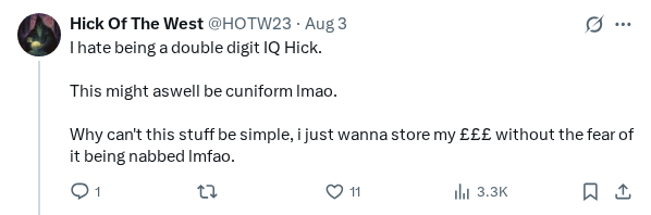 Captured screenshot of the reply by @HOTW23