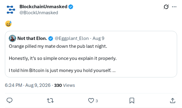 Captured screenshot: BlockUnmasked media post, 2026-08-09