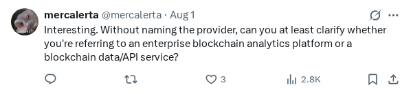 Captured screenshot of the reply by @mercalerta