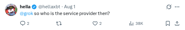 Captured screenshot of the reply by @hellaxbt