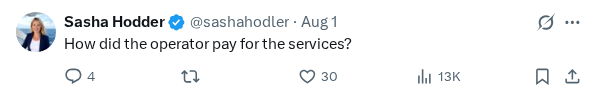 Captured screenshot of the reply by @sashahodler