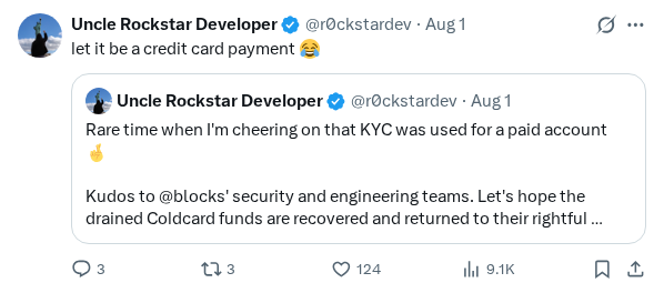 Captured screenshot of the reply by @r0ckstardev