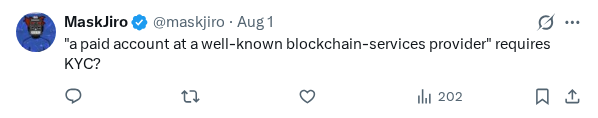 Captured screenshot of the reply by @maskjiro