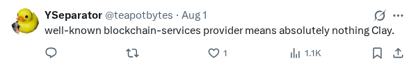 Captured screenshot of the reply by @teapotbytes