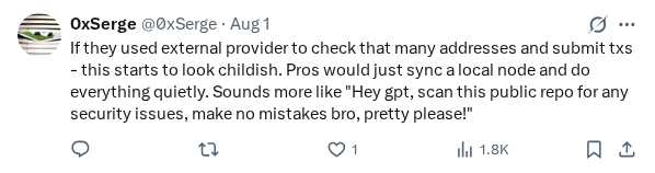 Captured screenshot of the reply by @0xSerge