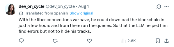 Captured screenshot of the reply by @dev_on_cycle