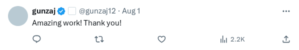 Captured screenshot of the reply by @gunzaj12