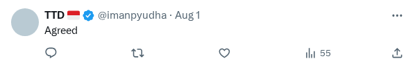 Captured screenshot of the reply by @imanpyudha