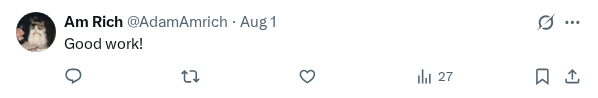 Captured screenshot of the reply by @AdamAmrich