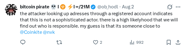 Captured screenshot of the reply by @ob_hodl