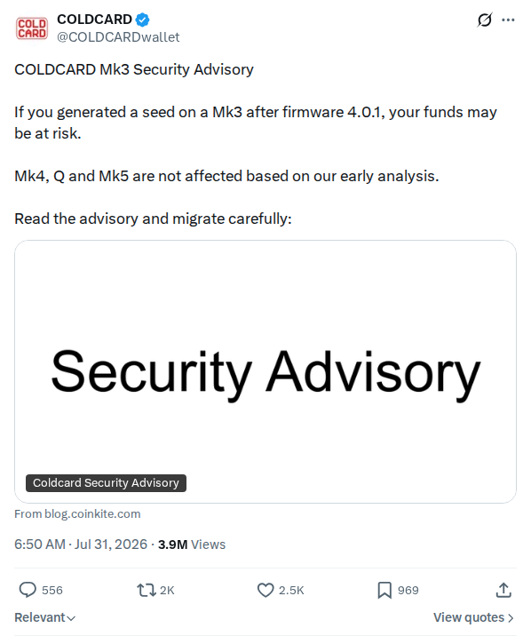 Captured screenshot: Coldcardwallet 2082961993070247948