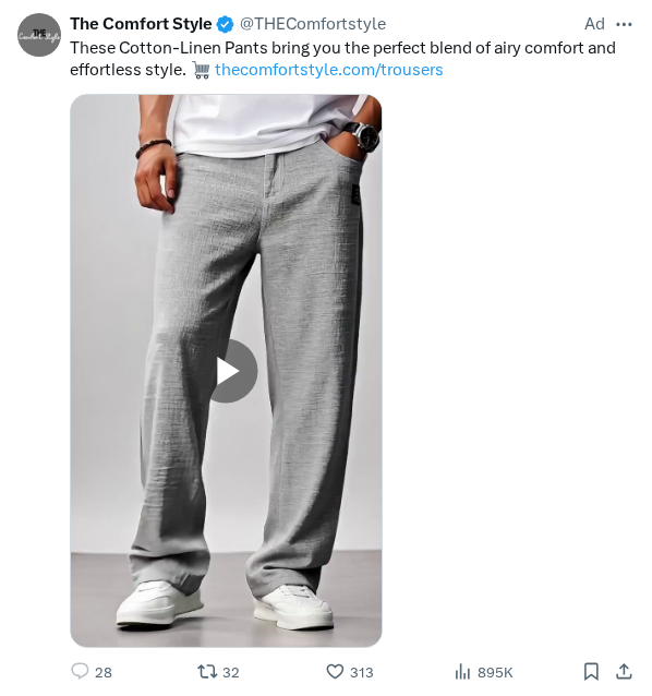 Captured screenshot of the reply by @THEComfortstyle