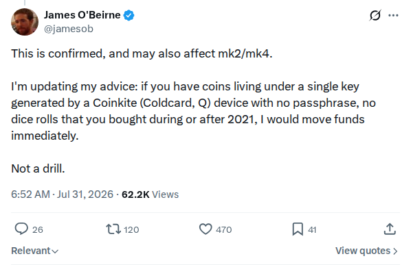 Captured screenshot: Mk2 and Mk4 may also be affected; move single-key funds