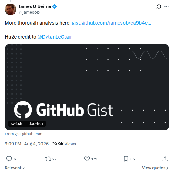 Captured screenshot: Thorough analysis and credit