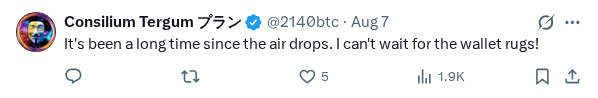 Captured screenshot of the reply by @2140btc