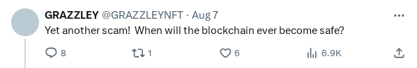 Captured screenshot of the reply by @GRAZZLEYNFT