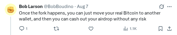 Captured screenshot of the reply by @BobBoudino