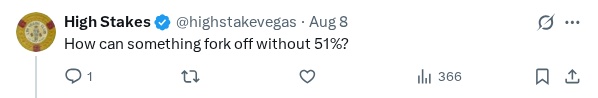 Captured screenshot of the reply by @highstakevegas