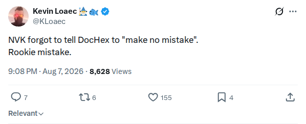 Captured screenshot: NVK and DocHex incident-response critique