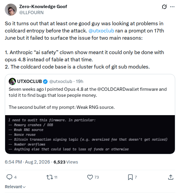 Captured screenshot: Prior audit-prompt failure analysis