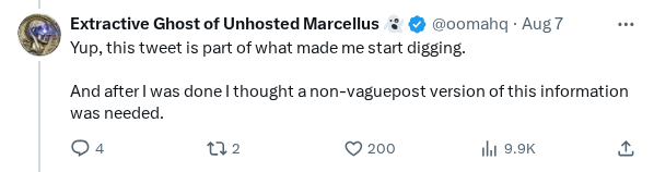 Captured screenshot of the reply by @oomahq