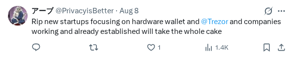 Captured screenshot of the reply by @PrivacyisBetter