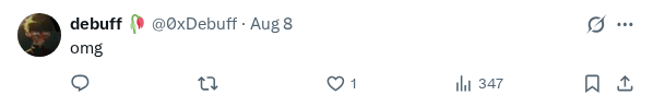 Captured screenshot of the reply by @0xDebuff