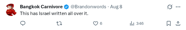 Captured screenshot of the reply by @Brandonwords