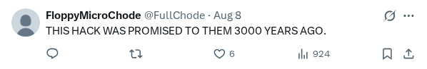 Captured screenshot of the reply by @FullChode