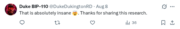 Captured screenshot of the reply by @DukeDukingtonRD