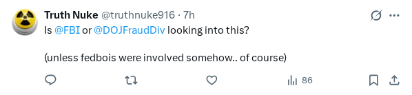 Captured screenshot of the reply by @truthnuke916