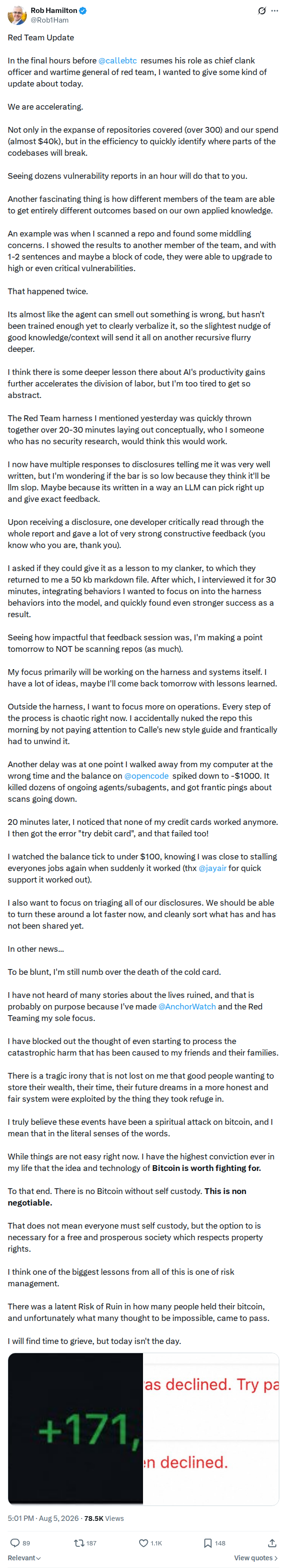Captured screenshot: Red Team acceleration and personal reflection