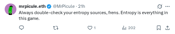 Captured screenshot of the reply by @MrPicule