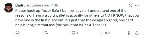 Captured screenshot of the reply by @cluelessbru