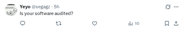 Captured screenshot of the reply by @segagz