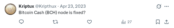 Captured screenshot of the reply by @Kripthux